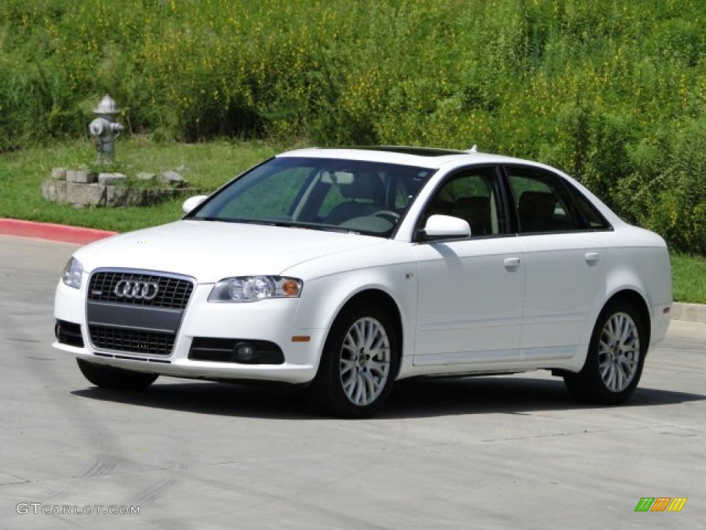 2008 A4 2.0T quattro Sedan - Ibis White / Beige photo #34