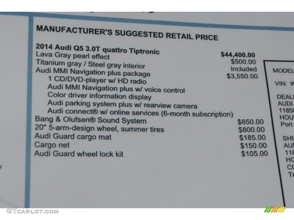 2014 Audi Q5 3.0 TFSI quattro Window Sticker Photo #84040101