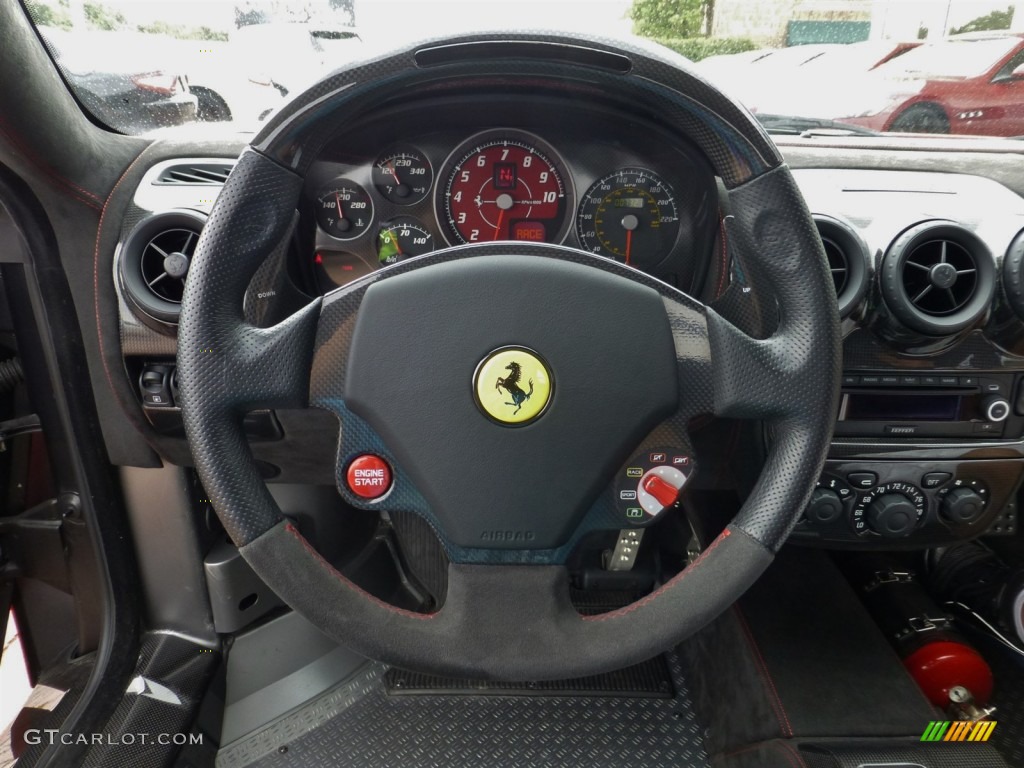 2008 Ferrari F430 Scuderia Coupe Black Steering Wheel Photo #84040554