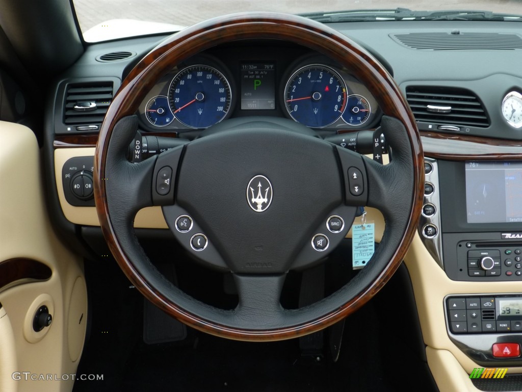 2013 Maserati GranTurismo Convertible GranCabrio Sabbia Steering Wheel Photo #84041268