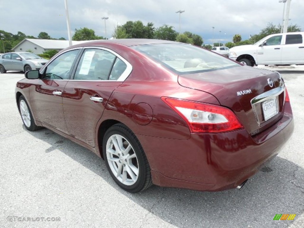 2010 Maxima 3.5 S - Tuscan Sun Red / Caffe Latte photo #3