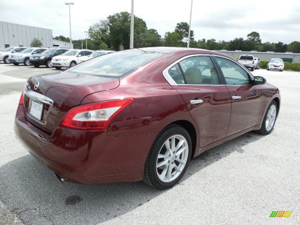 2010 Maxima 3.5 S - Tuscan Sun Red / Caffe Latte photo #8