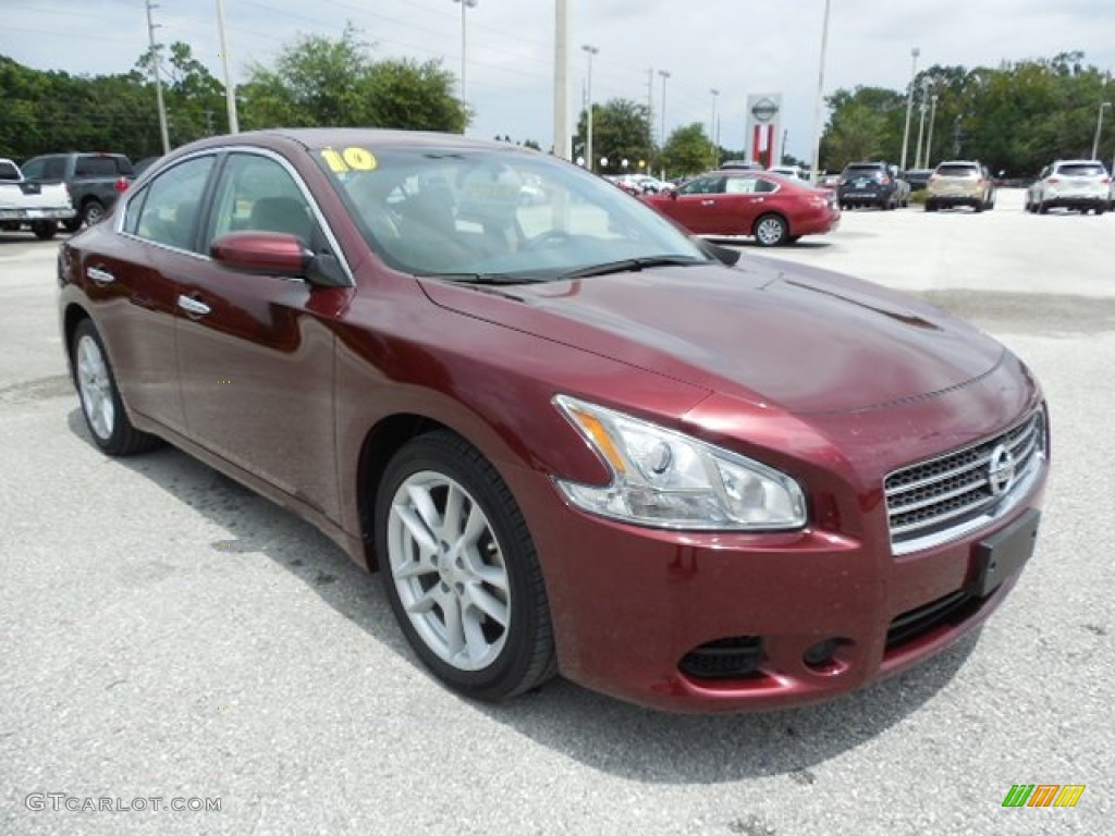2010 Maxima 3.5 S - Tuscan Sun Red / Caffe Latte photo #10