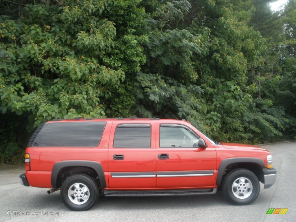 2004 Suburban 1500 LT - Sport Red Metallic / Tan/Neutral photo #2