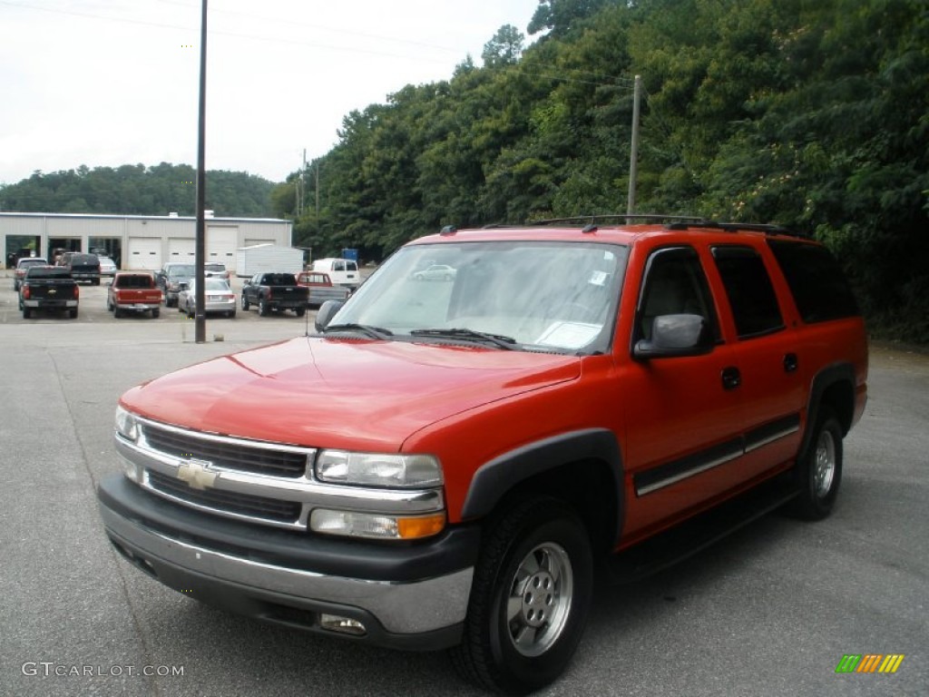 2004 Suburban 1500 LT - Sport Red Metallic / Tan/Neutral photo #14