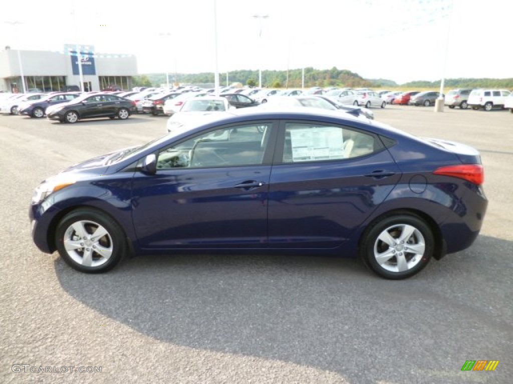 2013 Elantra GLS - Indigo Night / Gray photo #4