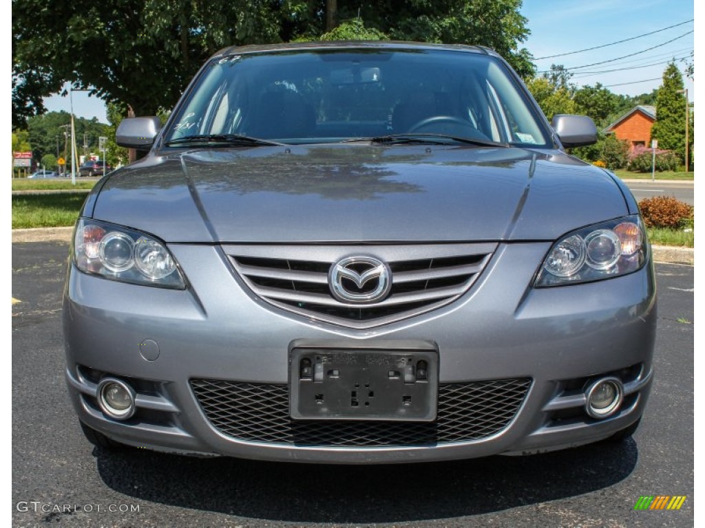 2004 MAZDA3 s Sedan - Titanium Gray Metallic / Black/Red photo #2
