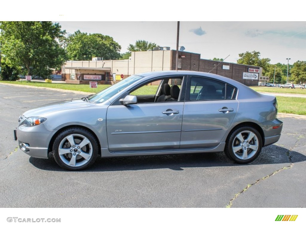 2004 MAZDA3 s Sedan - Titanium Gray Metallic / Black/Red photo #3