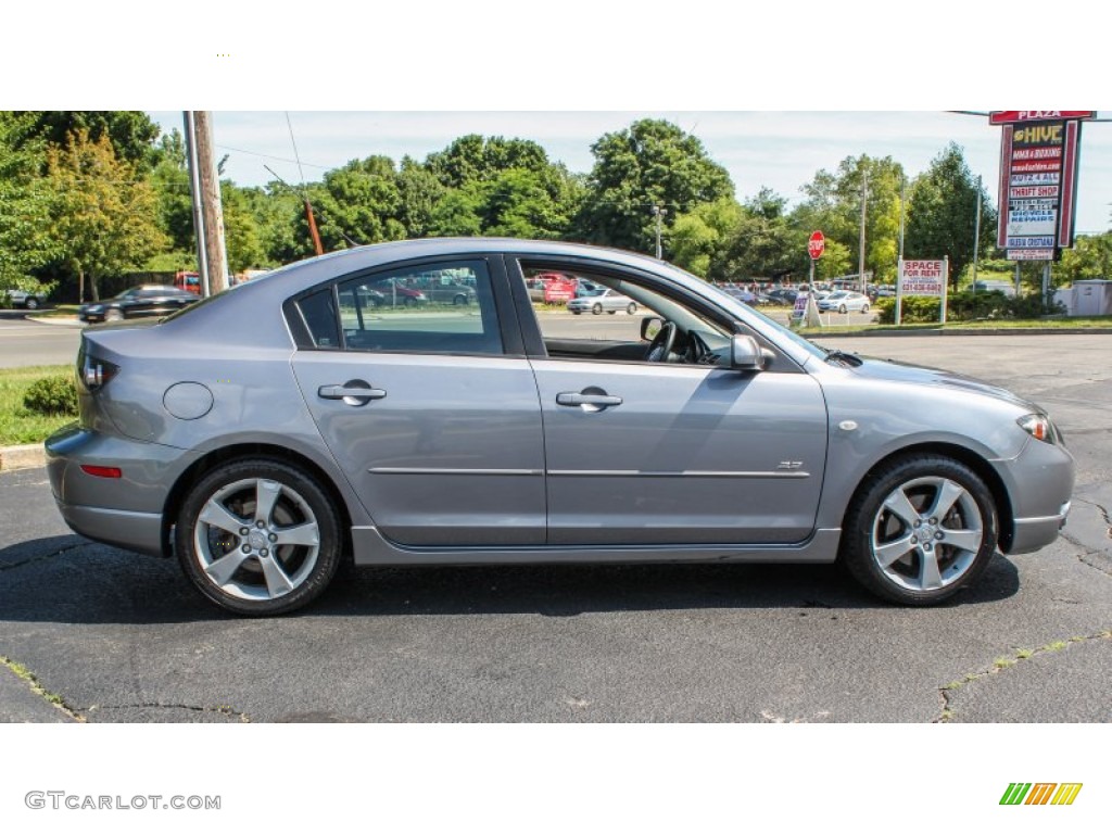 2004 MAZDA3 s Sedan - Titanium Gray Metallic / Black/Red photo #7