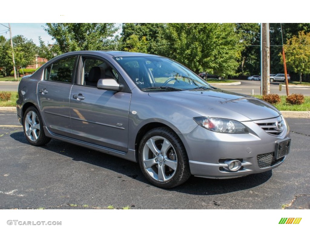 2004 MAZDA3 s Sedan - Titanium Gray Metallic / Black/Red photo #8