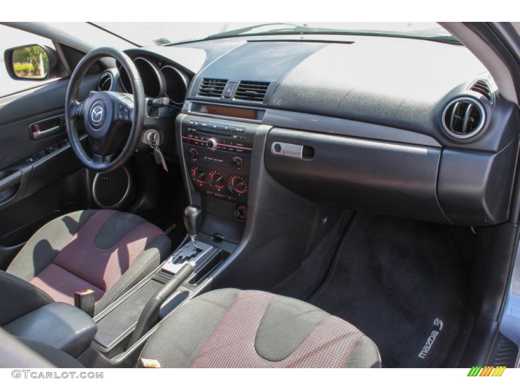 2004 MAZDA3 s Sedan - Titanium Gray Metallic / Black/Red photo #9