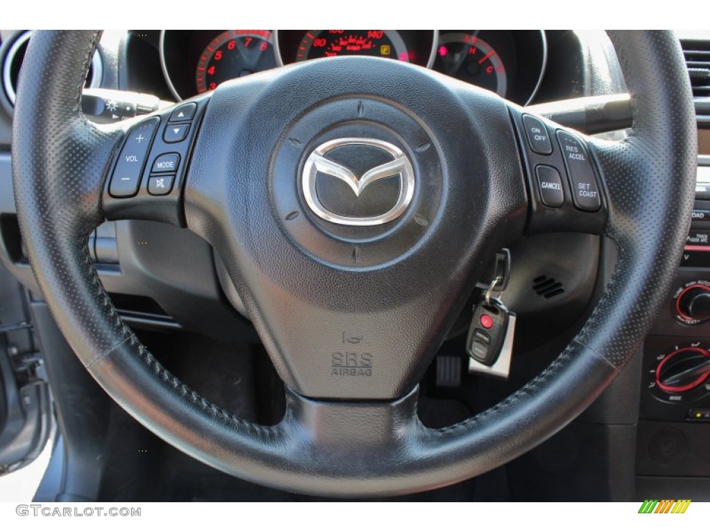 2004 MAZDA3 s Sedan - Titanium Gray Metallic / Black/Red photo #14