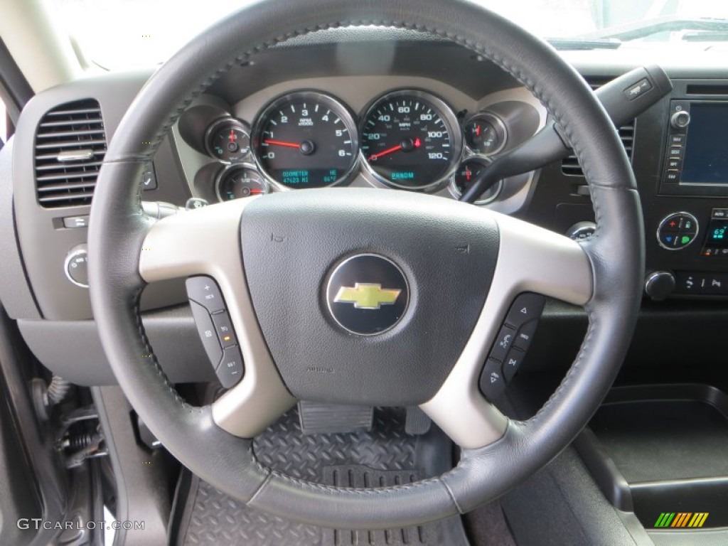2010 Chevrolet Silverado 1500 LT Crew Cab 4x4 Light Titanium/Ebony Steering Wheel Photo #84054347