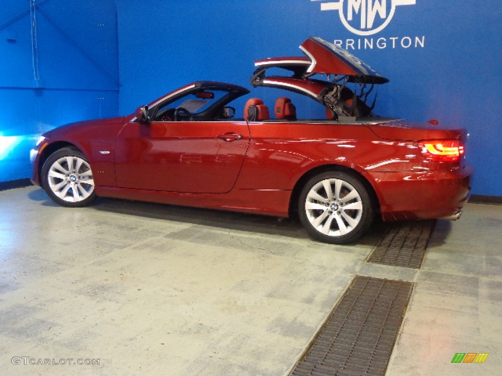 2011 3 Series 328i Convertible - Vermillion Red Metallic / Coral Red/Black Dakota Leather photo #5