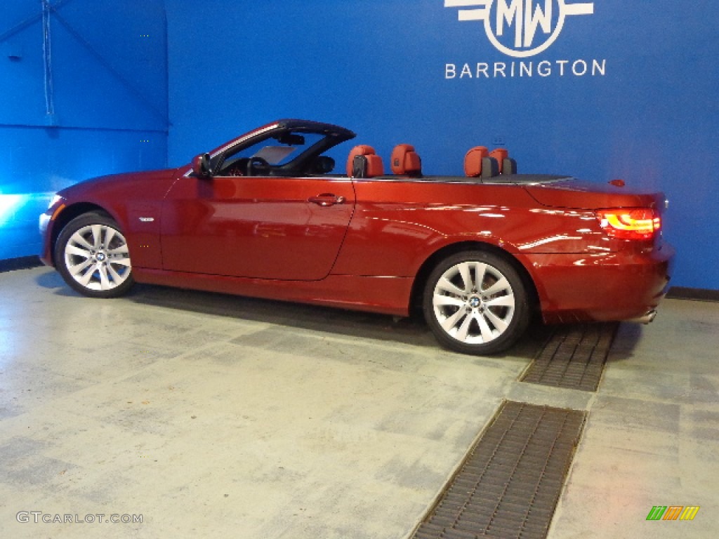 2011 3 Series 328i Convertible - Vermillion Red Metallic / Coral Red/Black Dakota Leather photo #7