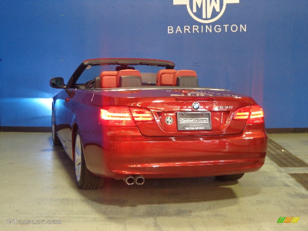 2011 3 Series 328i Convertible - Vermillion Red Metallic / Coral Red/Black Dakota Leather photo #9