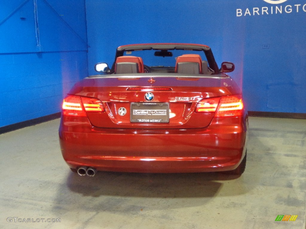 2011 3 Series 328i Convertible - Vermillion Red Metallic / Coral Red/Black Dakota Leather photo #10