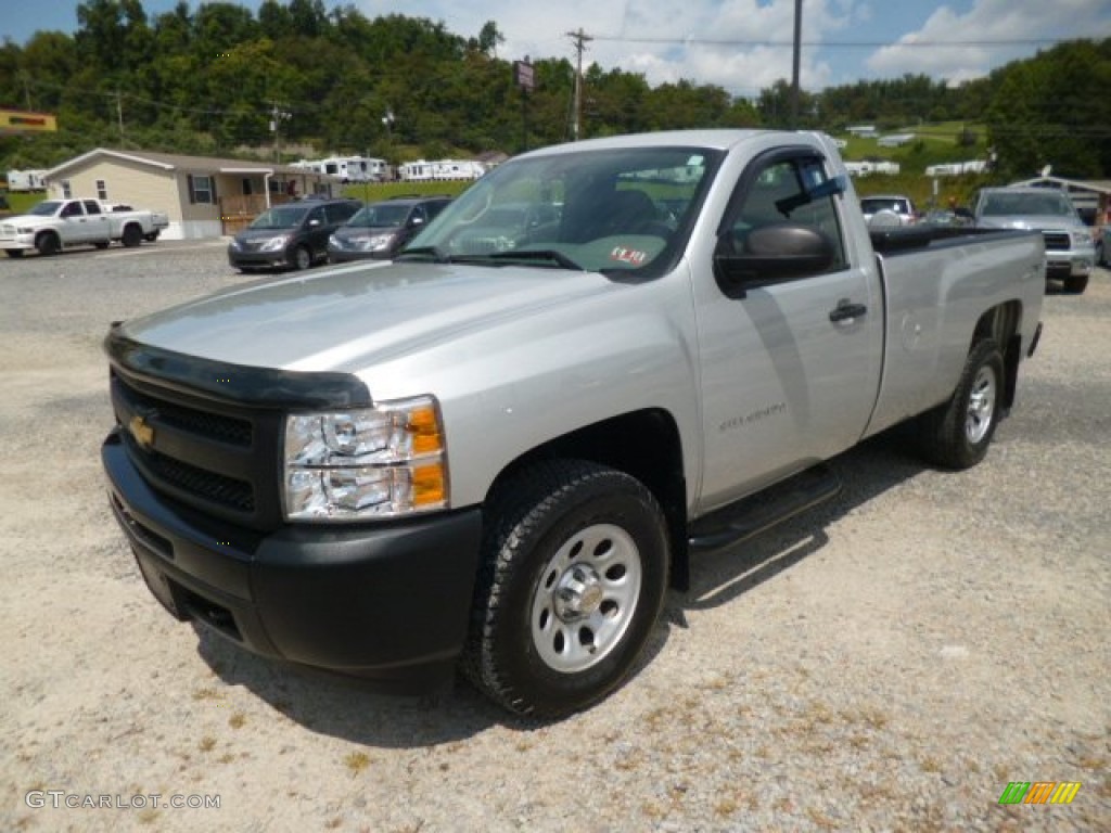 2011 Silverado 1500 Regular Cab 4x4 - Sheer Silver Metallic / Dark Titanium photo #3