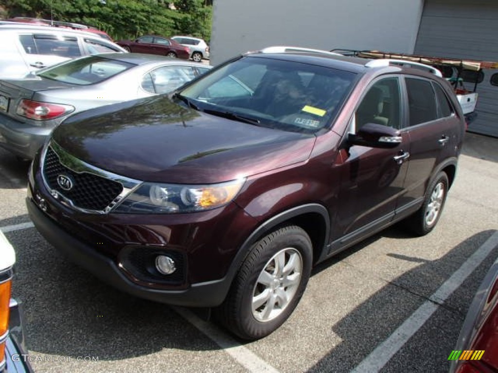 Dark Cherry 2011 Kia Sorento LX Exterior Photo #84058832