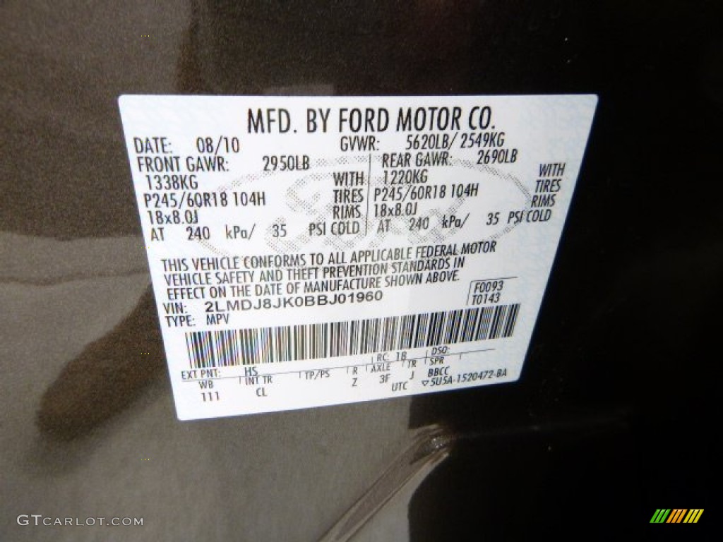 2011 MKX AWD - Earth Metallic / Medium Light Stone photo #24
