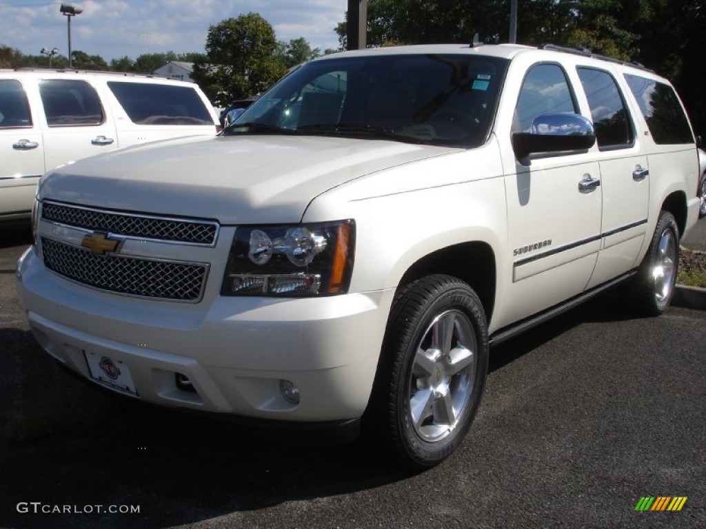 2013 Suburban LTZ 4x4 - White Diamond Tricoat / Light Cashmere/Dark Cashmere photo #1