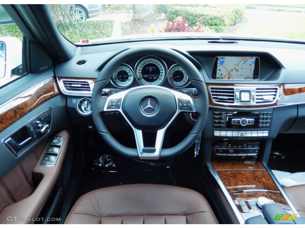 2014 Mercedes-Benz E 350 Sport Sedan Chestnut Brown/Black Dashboard Photo #84064118