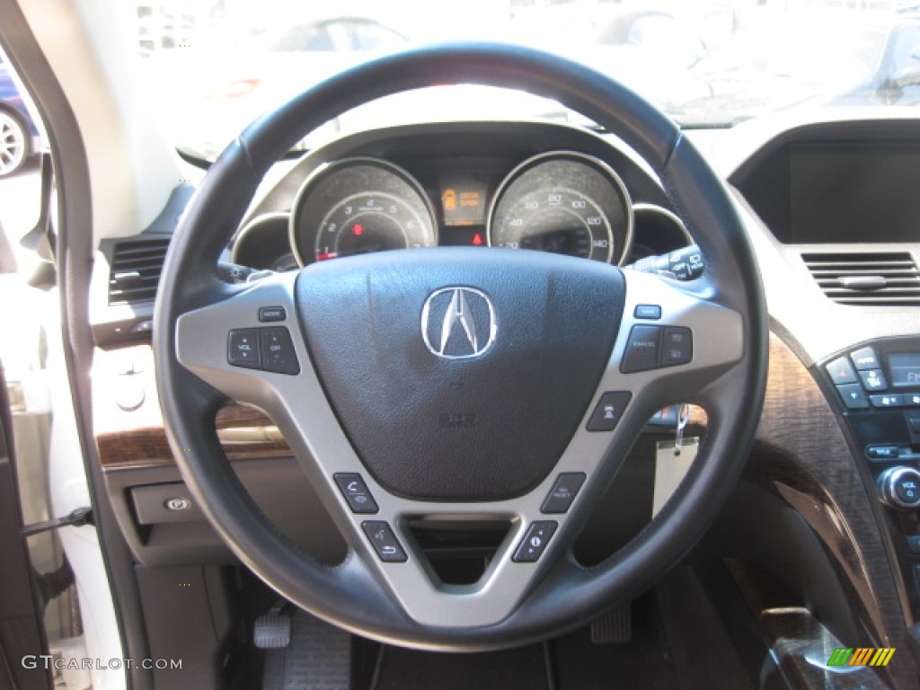 2010 Acura MDX Advance Taupe Gray Steering Wheel Photo #84065624