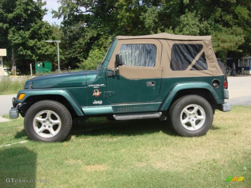 2000 Wrangler Sahara 4x4 - Forest Green Pearl / Camel/Dark Green photo #3