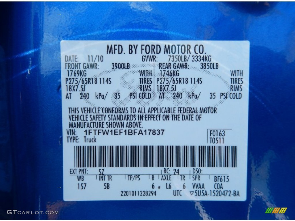 2011 F150 FX4 SuperCrew 4x4 - Blue Flame Metallic / Black photo #27