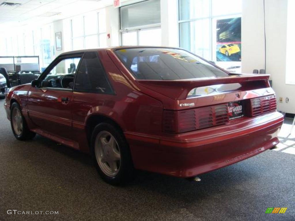 1987 Mustang GT Fastback - Medium Cabernet Red / Medium Grey photo #3