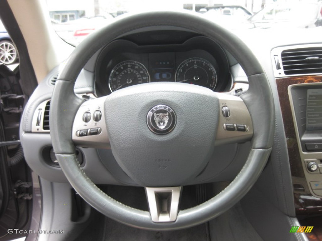 2008 Jaguar XK XK8 Coupe Ivory/Slate Steering Wheel Photo #84068927