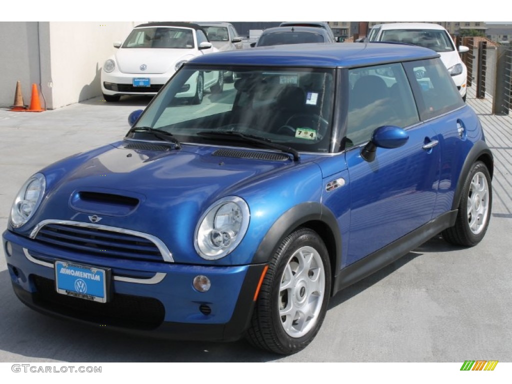 2006 Cooper S Hardtop - Hyper Blue Metallic / Black/Panther Black photo #3