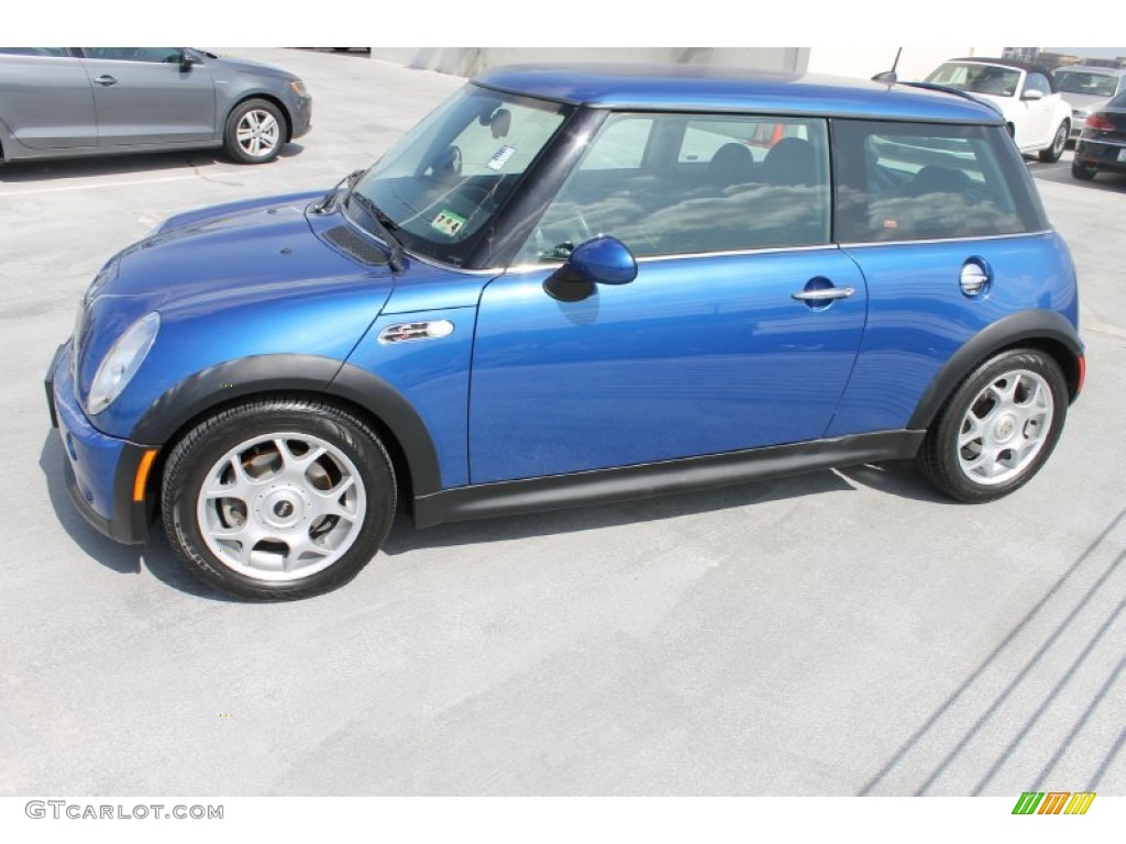 2006 Cooper S Hardtop - Hyper Blue Metallic / Black/Panther Black photo #6