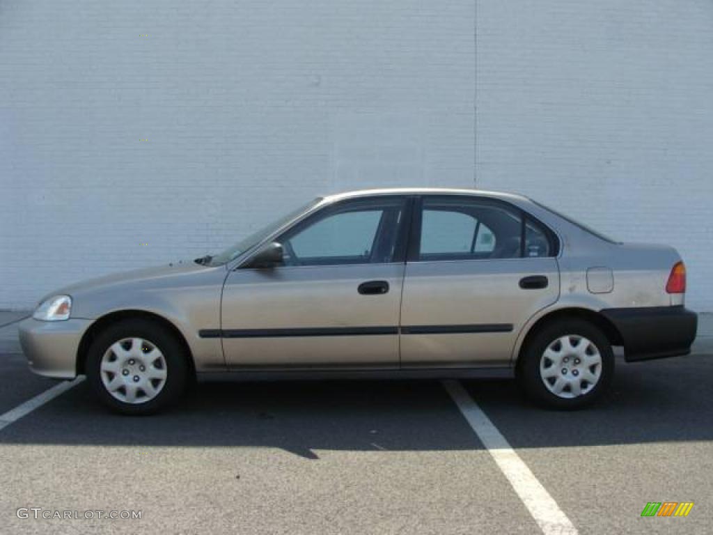 2000 Civic LX Sedan - Titanium Metallic / Beige photo #3