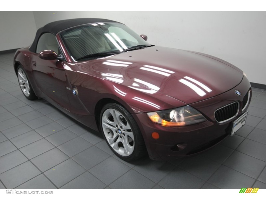 2005 Z4 2.5i Roadster - Merlot Red Metallic / Dark Beige photo #10