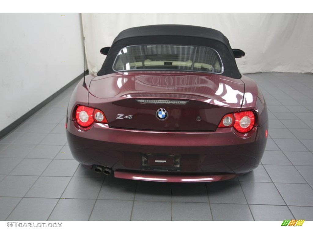 2005 Z4 2.5i Roadster - Merlot Red Metallic / Dark Beige photo #12