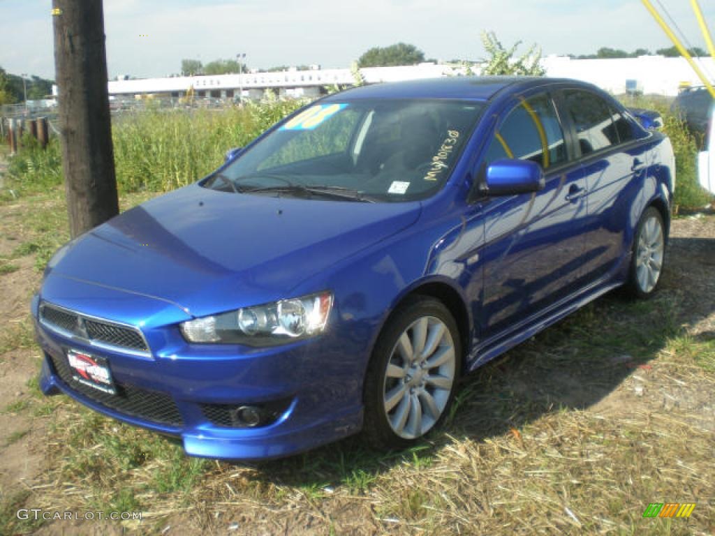 2008 Lancer GTS - Electric Blue Pearl / Black photo #1