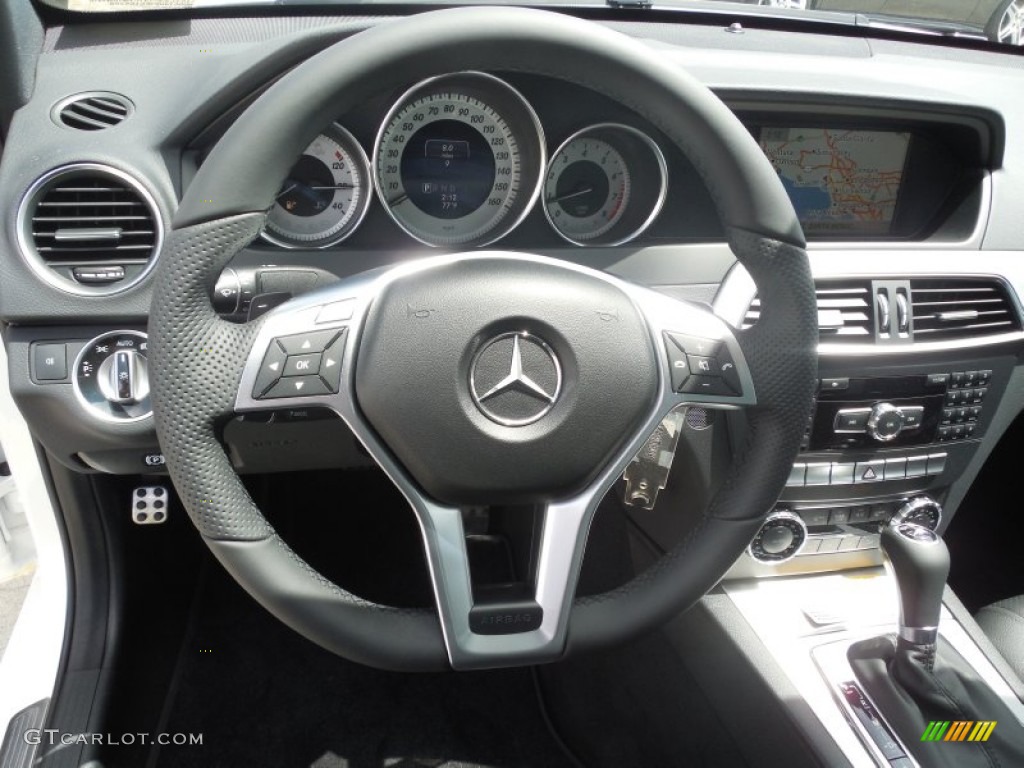 2014 Mercedes-Benz C 250 Coupe Black Steering Wheel Photo #84072923