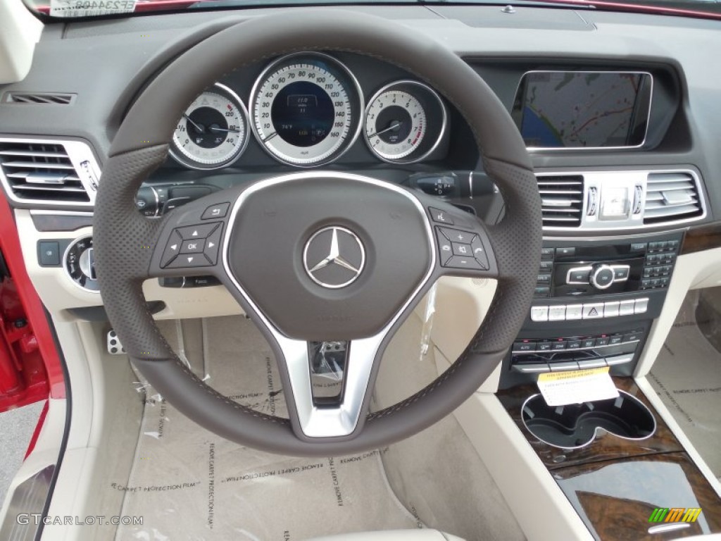 2014 Mercedes-Benz E 350 Cabriolet Silk Beige/Espresso Brown Dashboard Photo #84073979