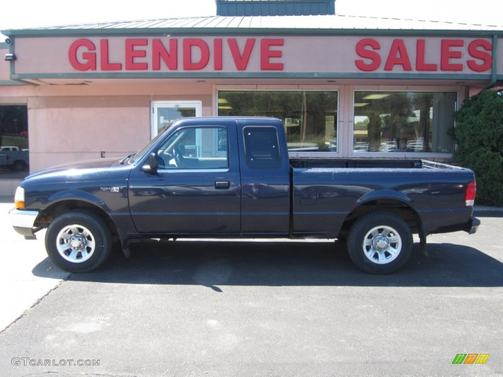 2000 Ranger XLT SuperCab - Deep Wedgewood Blue Metallic / Medium Prairie Tan photo #2