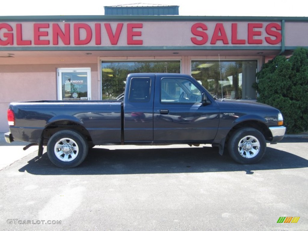 2000 Ranger XLT SuperCab - Deep Wedgewood Blue Metallic / Medium Prairie Tan photo #3