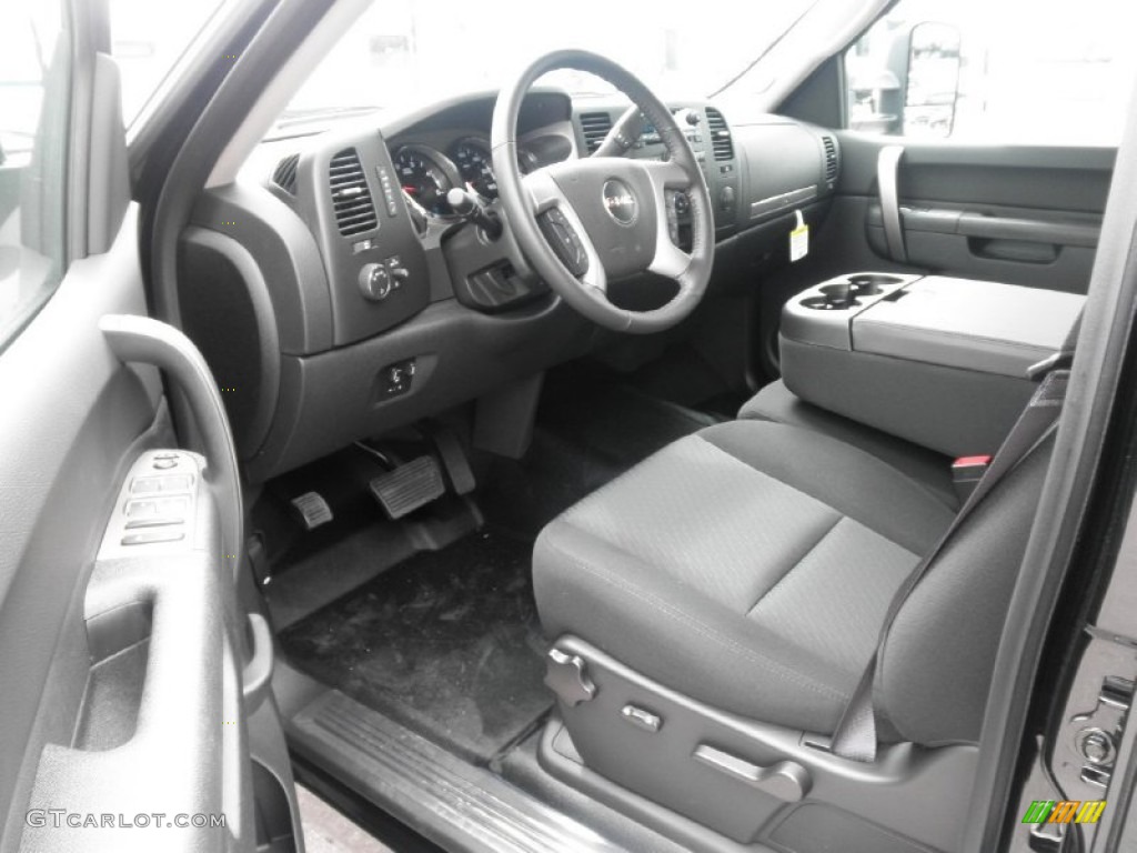 Ebony Interior 2014 GMC Sierra 3500HD SLE Crew Cab 4x4 Dually Chassis Photo #84075224
