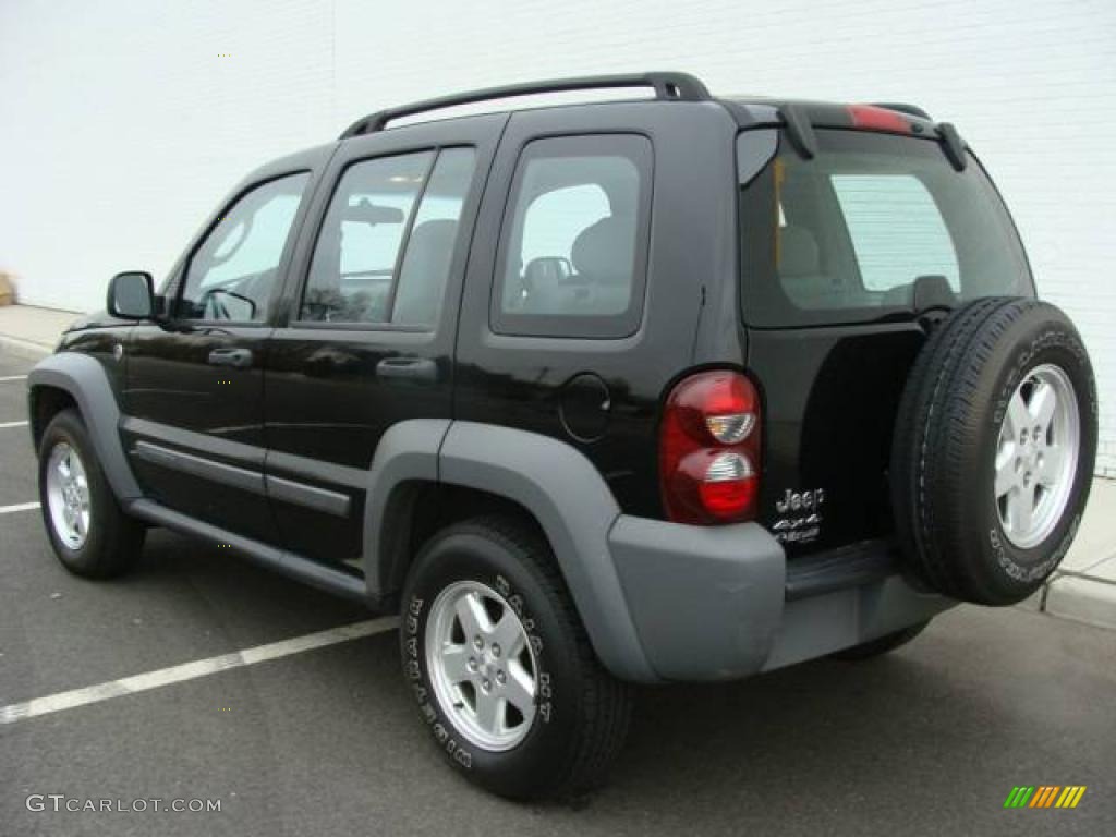 2005 Liberty Sport 4x4 - Black Clearcoat / Medium Slate Gray photo #4