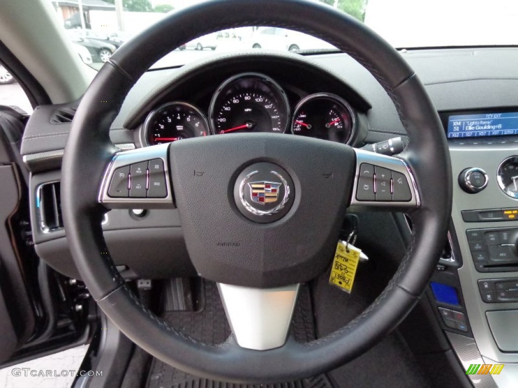 2011 Cadillac CTS 4 3.0 AWD Sedan Ebony Steering Wheel Photo #84078798