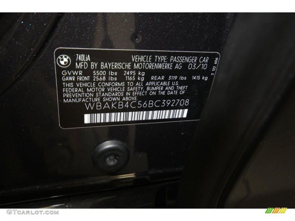 2011 7 Series 740Li Sedan - Dark Graphite Metallic / Light Saddle photo #9