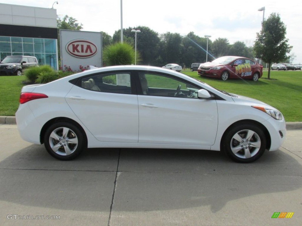 2011 Elantra GLS - Pearl White / Beige photo #2