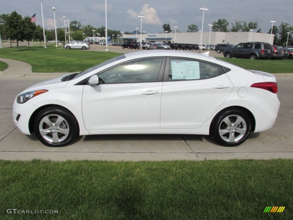 2011 Elantra GLS - Pearl White / Beige photo #6