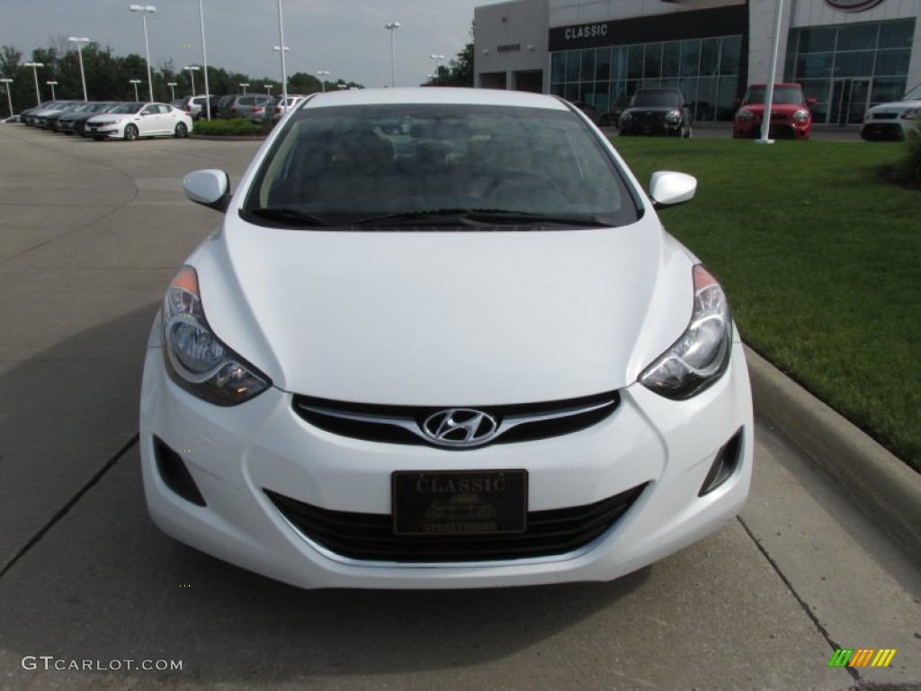 2011 Elantra GLS - Pearl White / Beige photo #8