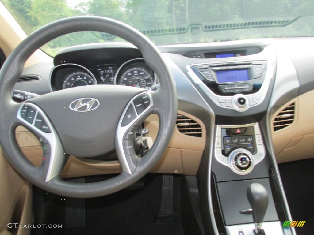 2011 Elantra GLS - Pearl White / Beige photo #11