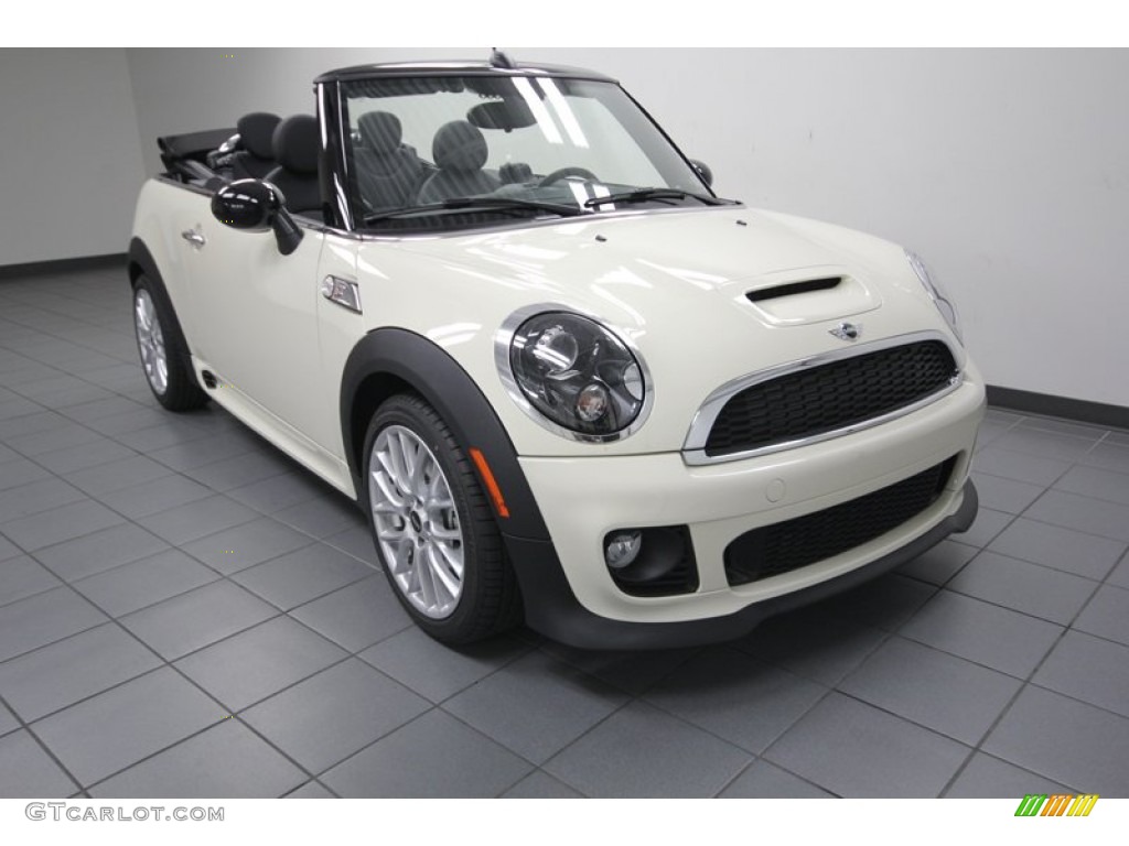 2014 Cooper S Convertible - Pepper White / Carbon Black photo #1